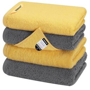 Yellow and Gray Hand Towels